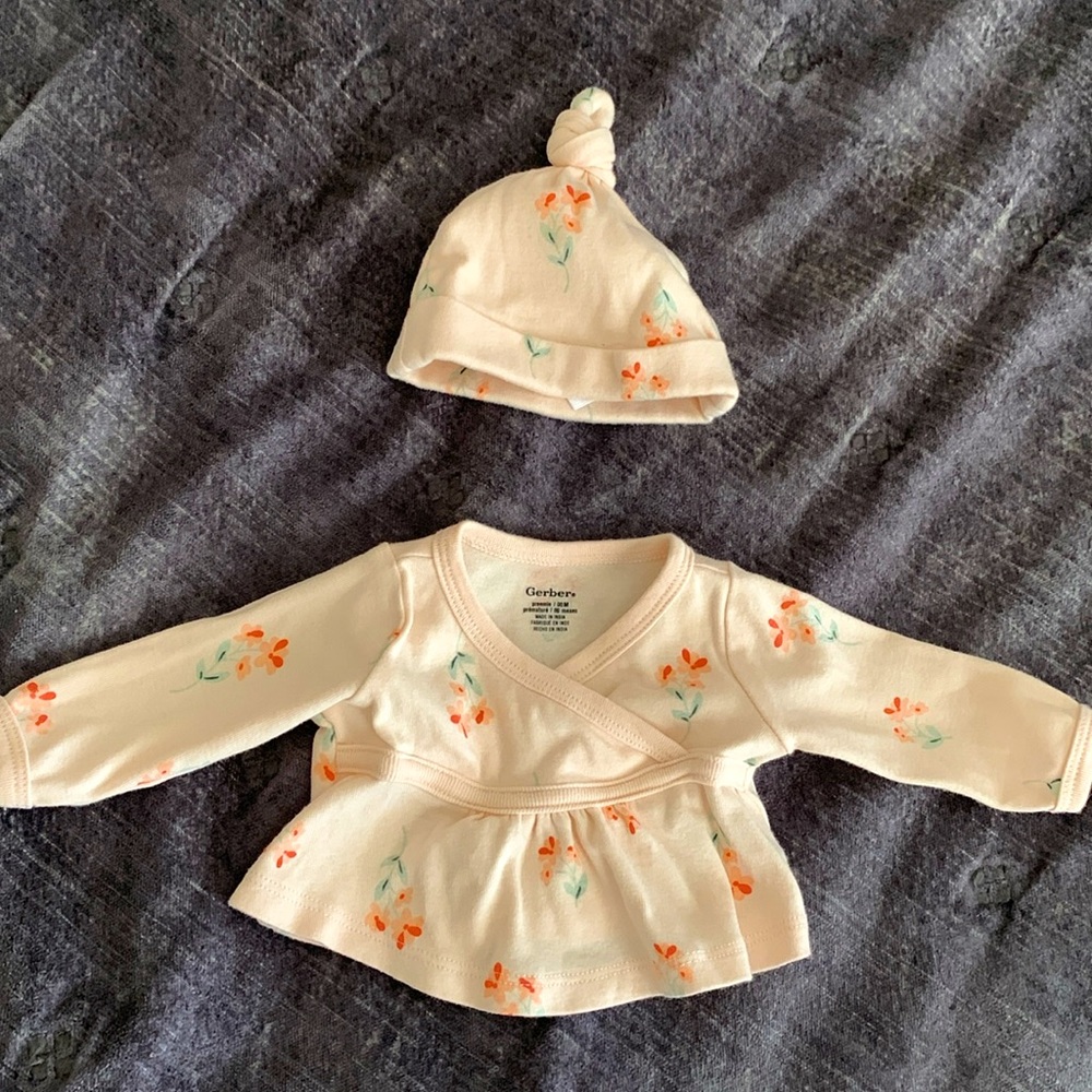 Preemie Shirt & Matching Hat